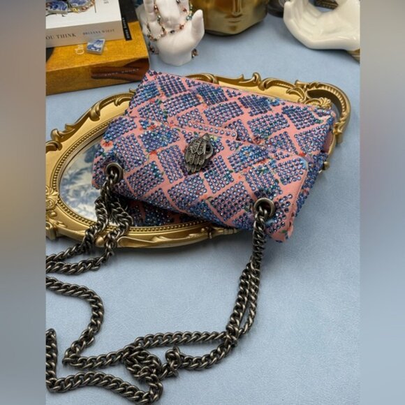 🆕 KURT GEIGER LONDON 🧿 NWOTMini Floral Fabric Embellished Kensington *SAMPLE* - Picture 10 of 15